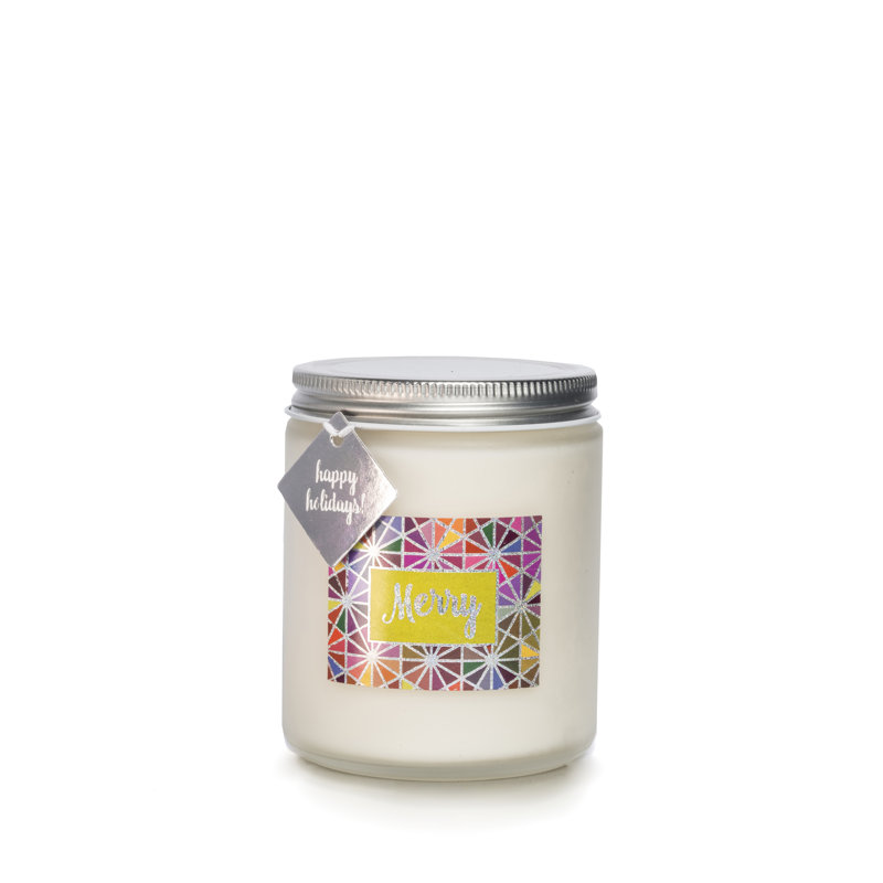 Merry Scented Jar Candle with Glass Holder