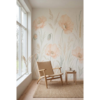 Meadow Flowers Wallpaper Wildflower Removable Botanical Wall Decor