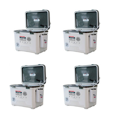 Engel 13 Qt Hard Sided Live Bait Fishing Dry Box Cooler with Pull Net