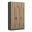 Armoire moderne avec de nombreuses tablettes, couleurs dore et anthracite, 53,1 po x 100,4 po x 20,5 po | 100% panneau de particules enduit de mélamine, épaisseur: 0,7 pouce | Solution de rangement élégante et fonctionnelle pour tout espace-1502532705-1502532701