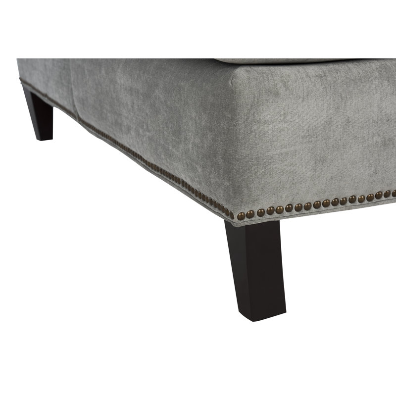 Chaise longue Higdon, Gris cendre velours