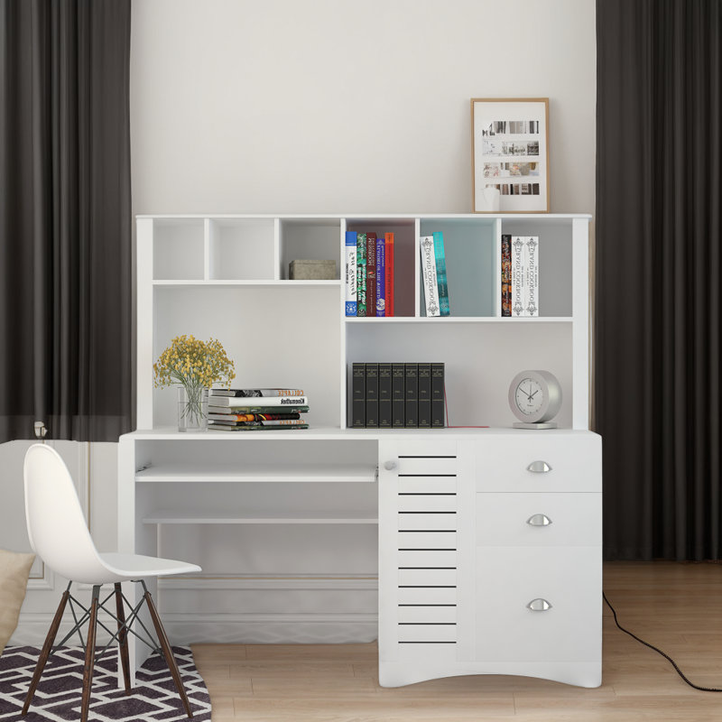 Bureau d'ordinateur avec huche 57,68 "Home Office