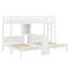 Lit superposé multifonctionnel avec bureau, tablettes et lampe de lecture, 3 lits séparés dans une seule unité-1735862994