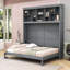 Grand lit escamotable mural grand format avec tablettes supérieures et ports USB doubles-881768781