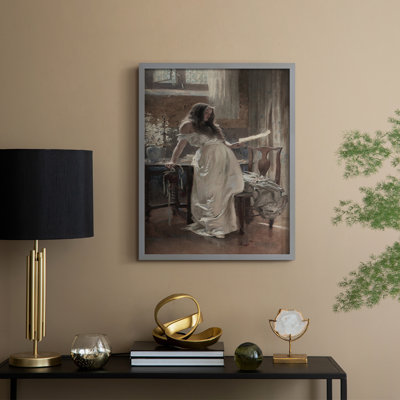 Vintage Portrait Print LVIII Framed Print - Solid Wood