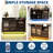 47" Modern Bar Cabinet with LED Lights & Glass Doors, Large Coffee Station and Wine Bar Buffet