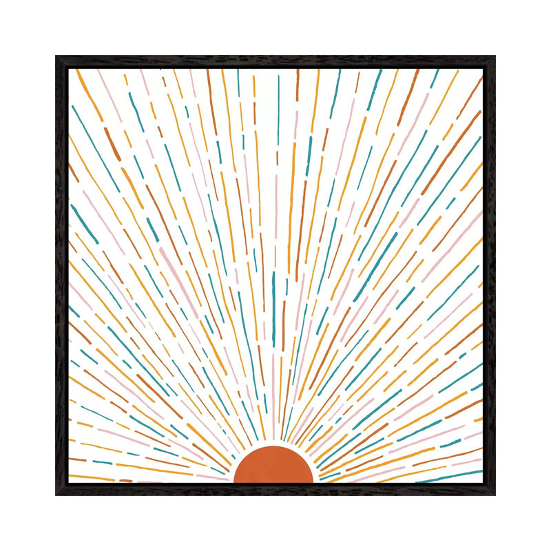 Sunshine All Around - Print on Canvas, Black Floater Framed, 66.04cm H x 66.04cm W x 3.81cm D