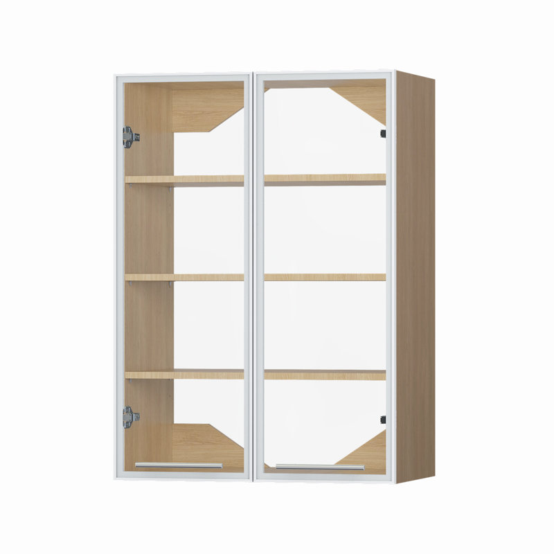 Armoire-penderie avec porte en verre 25,5 po Honywell Shlef, C, Bois, P 14 po x l 25,5 po x H 36 po
