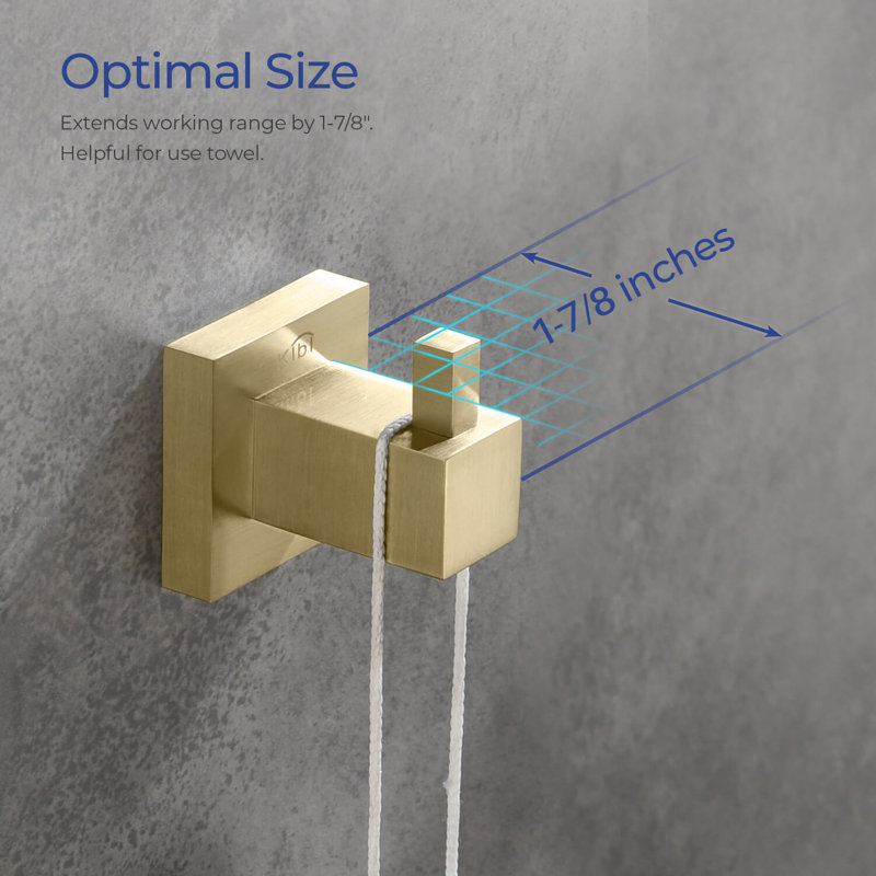 Wall Mounted Robe Hook, Brush Gold 