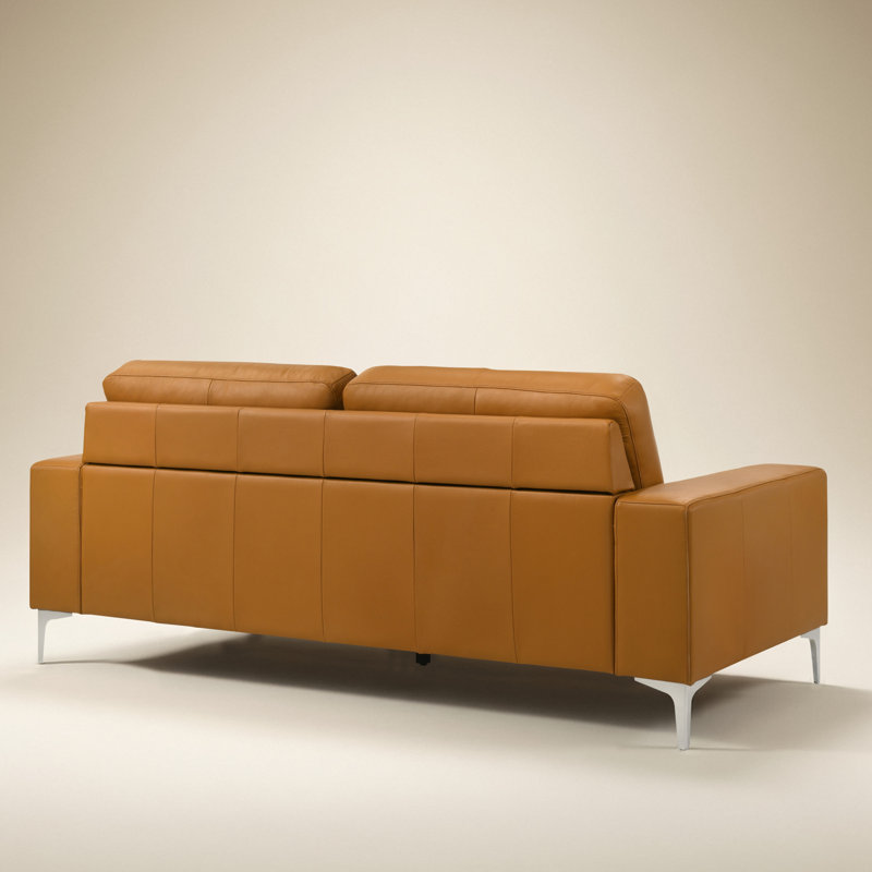 Bakov Transitional Genuine Leather Solid Wood 2 Piece Living Room Set