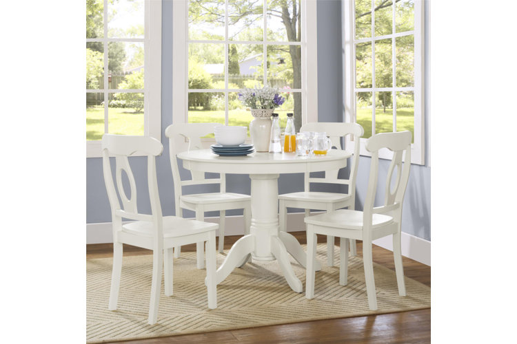 Gaskell 5 - Piece Rubberwood Solid Wood Dining Set