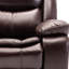 Fauteuil inclinable manuel en cuir pour le salon, cuir respirant, brun foncé, siège à deux couches avec ressorts ensachés, siège en éponge haute densité, dossier en mousse, bois massif et structure en métal, rangement