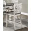 Chaises à hauteur de comptoir blanc antique avec cadre en bois 2 pièces - Siège rembourré brun pour une expérience culinaire délicieuse-1851678854