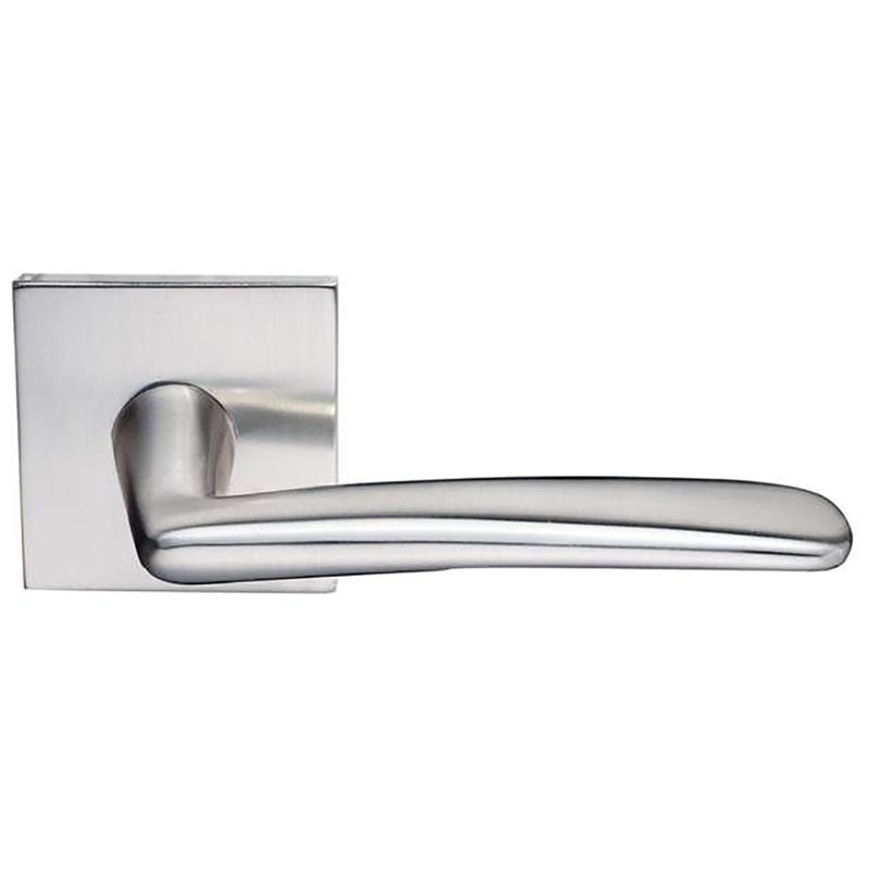 Poignée de porte avec rosette Poseidon Passage, Droite, Nickel satiné