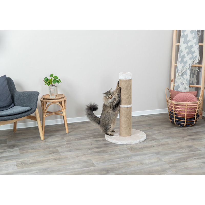 TRIXIE Rue 31.5-in XXL Cat Scratching Post, Sisal Cat Scratcher for Large Cats, Plush Base, Beige