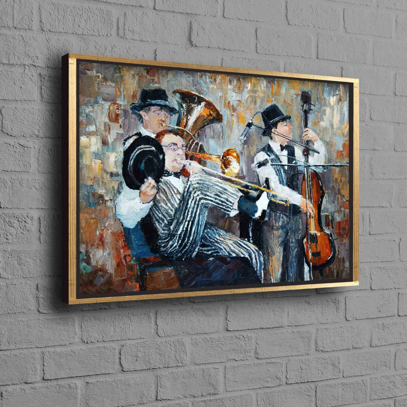 Art contemporain sur toile d'inspiration jazz avec thème de la musique afro-américaine, idéal pour rehausser le décor de la salle de musique