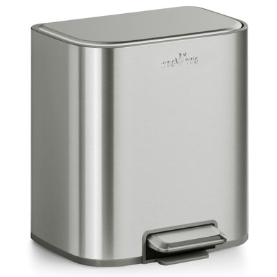 Mvm 5.3 Gal Kitchen Trash Can, Step Trash Can With Lid, Smooth Edge Garbage Bin For Home Office (Tin)