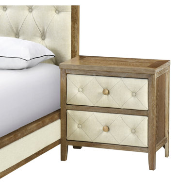 Table de chevet élégante avec finition noyer pour une chambre à coucher gracieuse