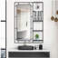 Miroir de meuble-lavabo moderne 30 po x 44 po avec tablette multifonctionnelle, grand miroir de salle de bain, miroir de décoration à cadre noir, convient pour la salle de bain, le salon, la chambre à coucher