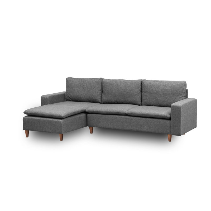 Canapé d'angle Echevarria, Polyester 100 % gris foncé