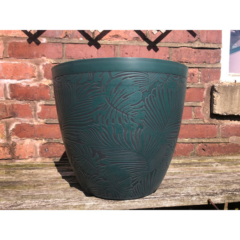 Pot Planter, 35.2cm H x 41cm W x 41cm D, Green/Black