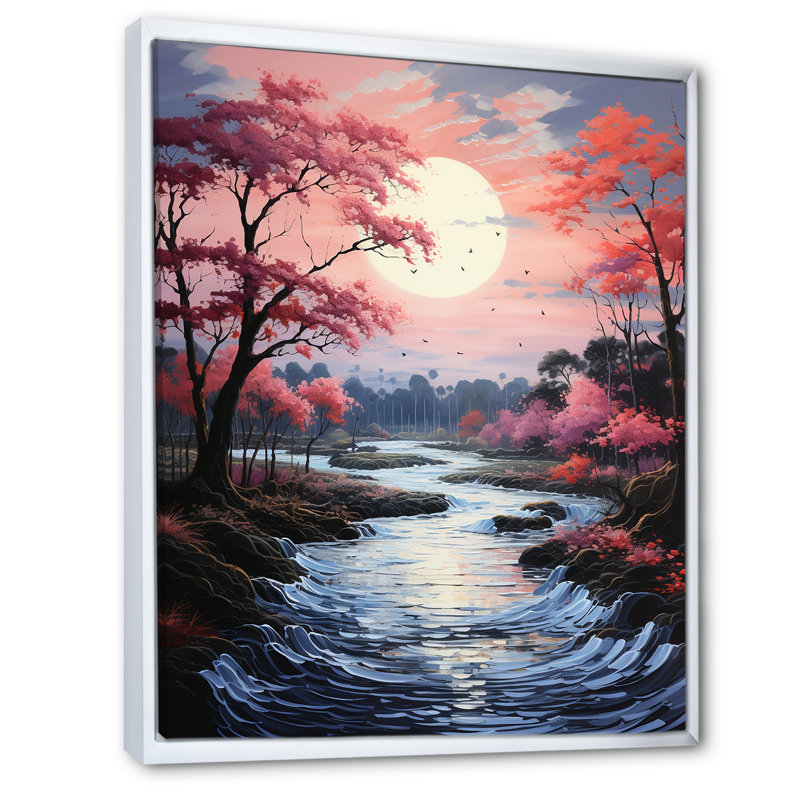 Belier Pink River Silvery Waters II, Cadre flottant blanc, H 20 po x l 12 po x P 1 po