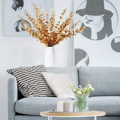 Plantes artificielles eucalyptus feuilles vertes branches fleurs bricolage décoration de la maison