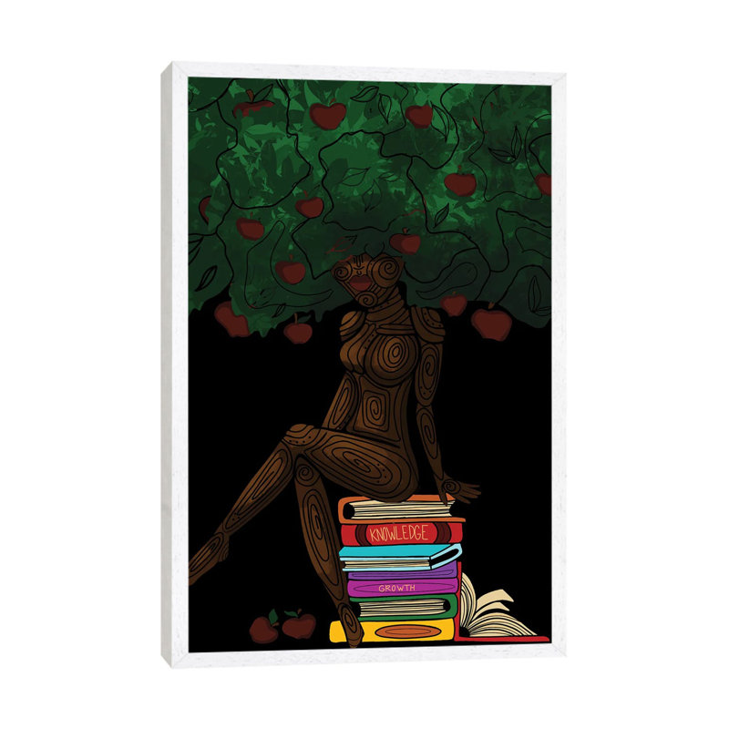Tree Of Knowledge - Print on Canvas, 66.04cm H x 45.72cm W x 3.81cm D, White Framed