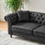 Canapé en tissu 66 po Chesterfield ‌tech, canapé à accoudoirs roulés en tissu de haute technologie, canapé rembourré de style Mid-Century moderne, canapé 2 places pour le salon, le bureau, un appartement, noir-851071481