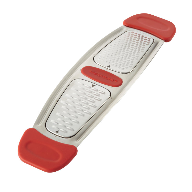 Rachael Ray Stainless Steel Multi-Grater with Silicone Handles, Red