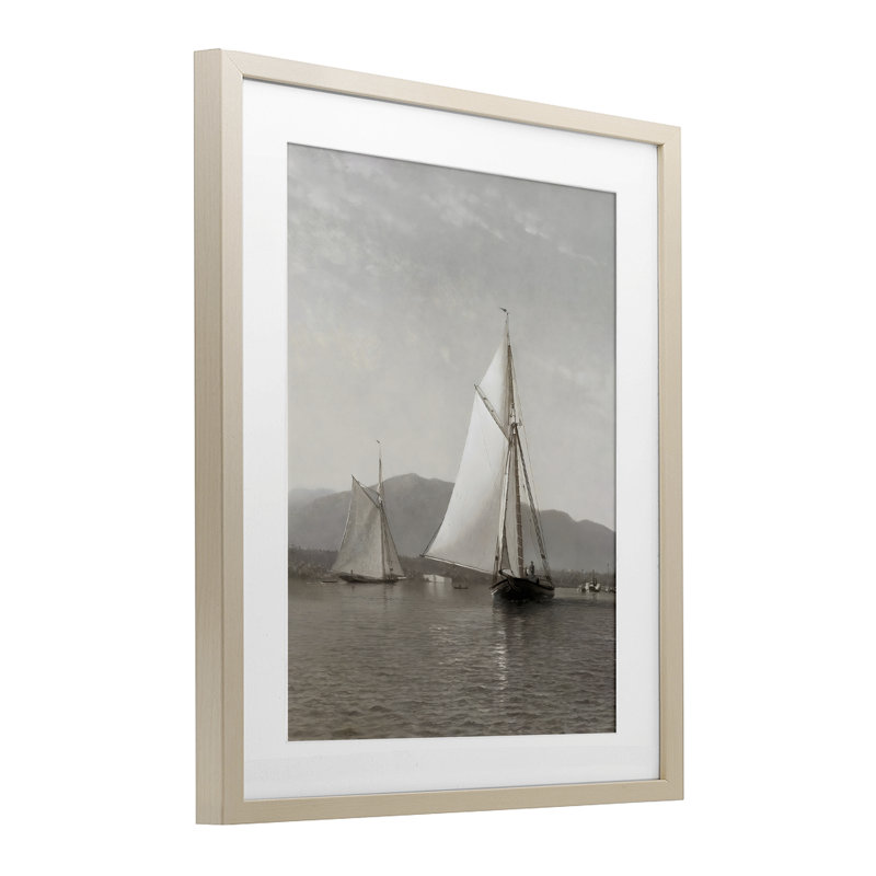 Reproduction sous verre Soft Soft, H 16 po x l 13 po, Cadre de récolte en pin
