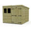 Total Sheds 8ft x 10ft Pent Garden Shed - Double Door - With Windows - Pressure Treated Timber - UK Manufactured