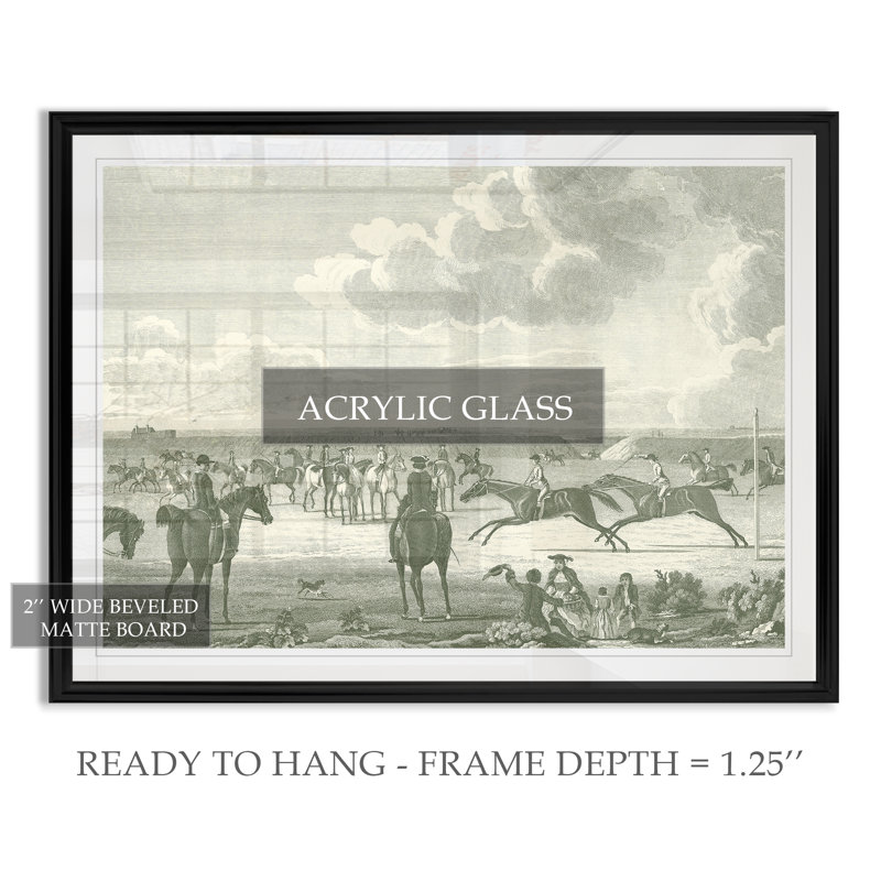 Scènes équestres IV - impression, H 18,5 po x l 24,5 po x P 1,5 po, Noir