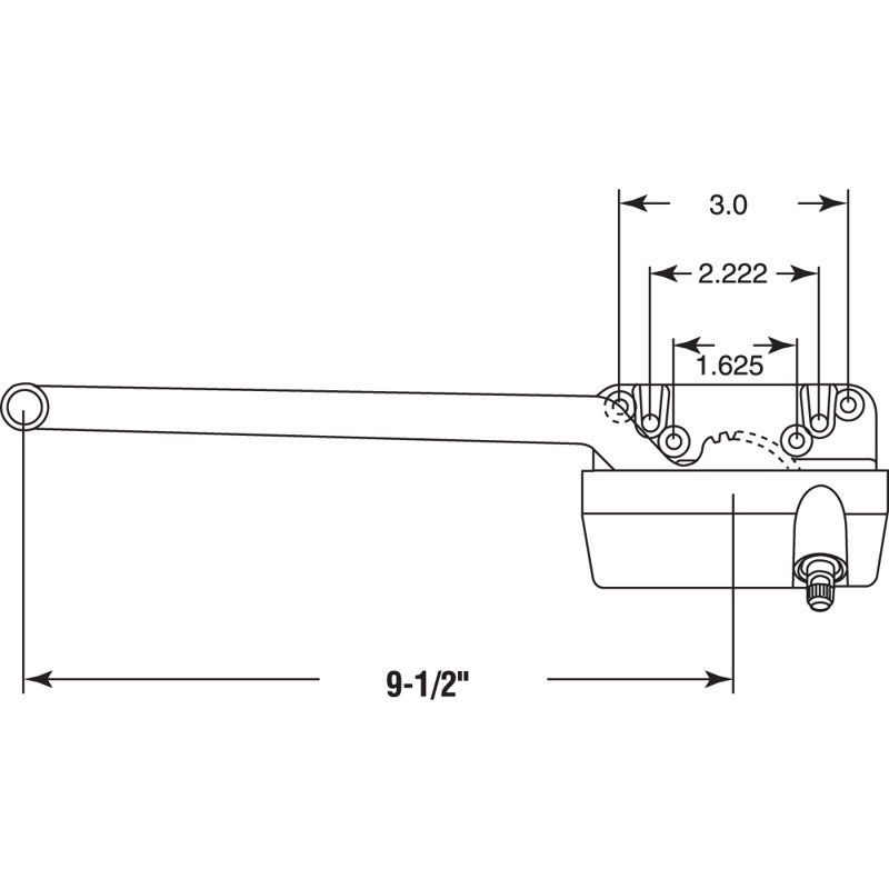 Opérateur à battant à bras simple 9-1 / 2 po Prime-Line, finition bronze (paquet simple)