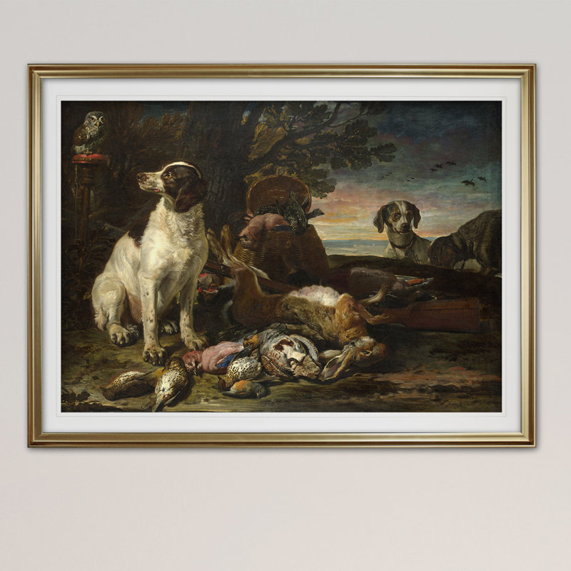 «Dead Birds and Game», reproduction, H 20 po x l 24 po x P 1,5 po, Cadre noir