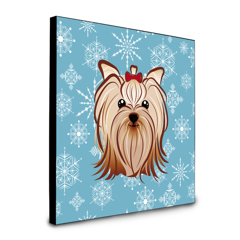 Panneau mural d’art flocon de neige Loula, Yorkshire Terrier Yorkie
