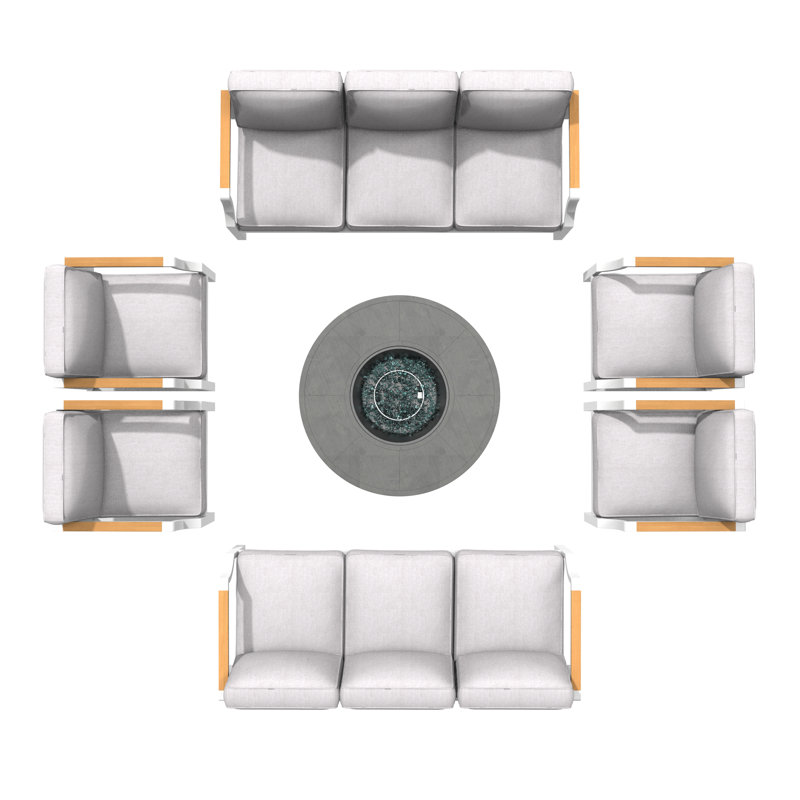 Dekayden 10 - Person Patio Conversation Set with Cushions, Gray/White
