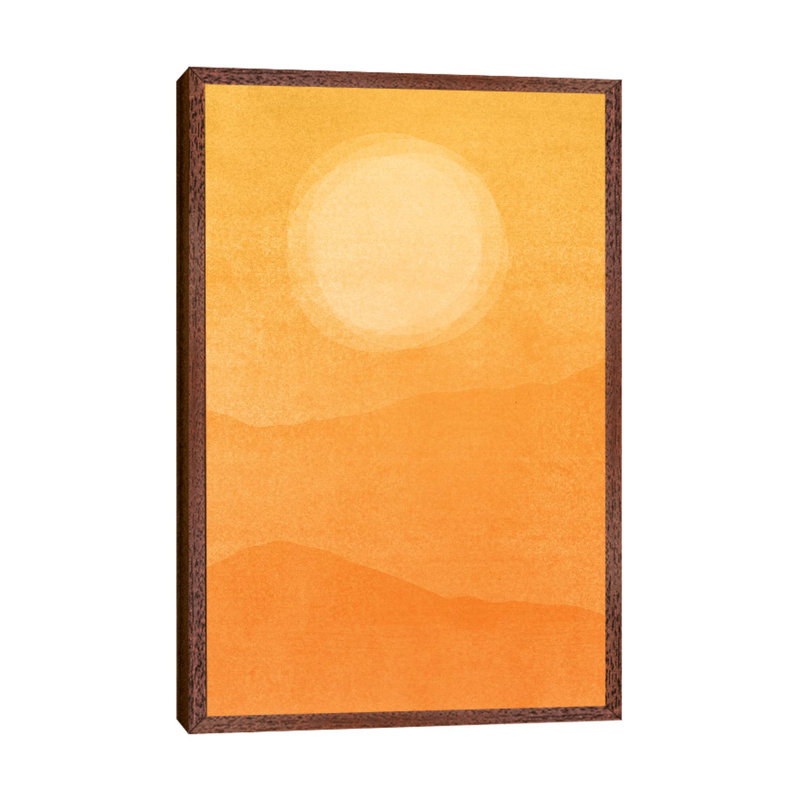Rustic Afternoon Abstract - Print on Canvas, 101.6 cm H x 66.04 cm W, Classic Brown Wood Framed