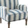 Arching Armchair with Solid Wood Legs and Nailhead Trim