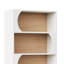 Bibliothèque étagère avec 5 tablettes incurvées modernes, bois blanc moderne de 71 pouces