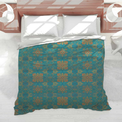 Édredon turquoise à motif mandala