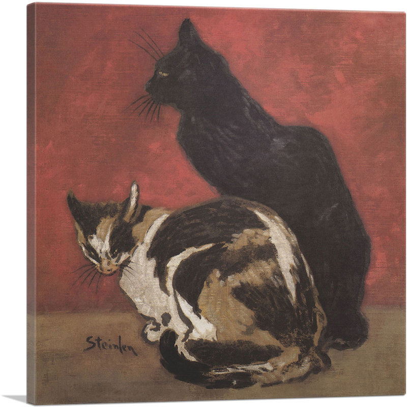 «Cats 1910» par Theophile Steinlen, reproduction d'art sur toile tendue, H 18 po x l 18 po x 1,5 po