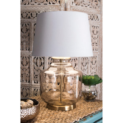 Lampe de table en fer et verre 26 po Bruthen
