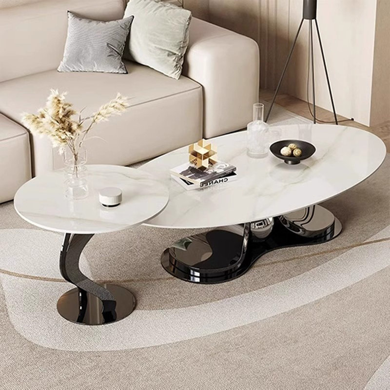 Table basse de luxe de style italien, H 14,96 po x L 27,56 po x l 51,18 po, Noir