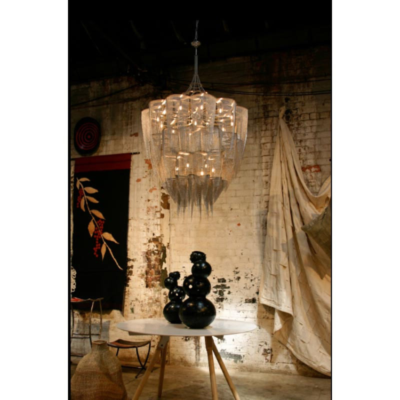 Lustre en cristal Agate, Bronze brillant, Fumée, 36 po de diamètre x 38 po de hauteur