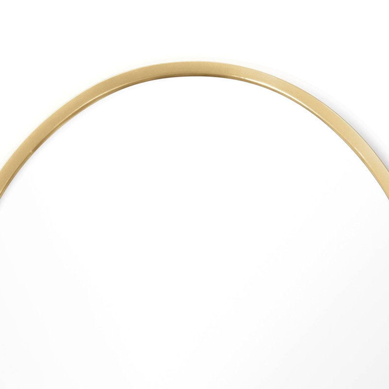 Crest Wall Mirror, Natural Brass