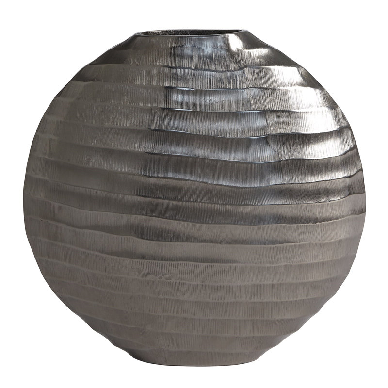 Aluminum Table Vase, Black Nickel, 15.25" H x 15.5" W x 4" D