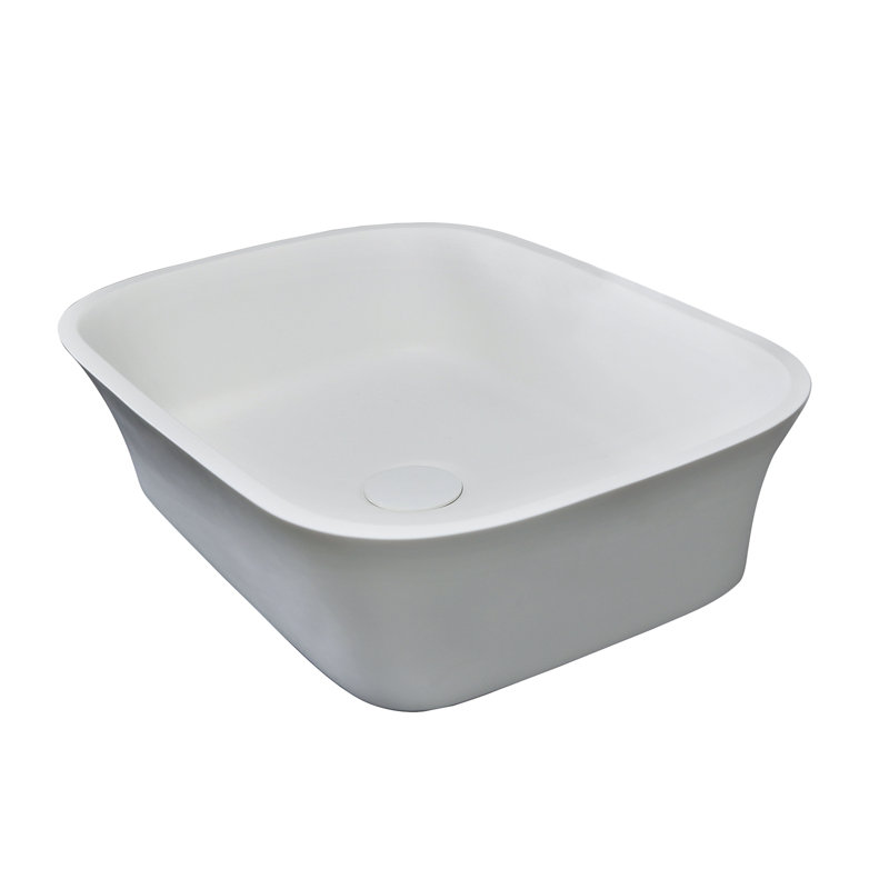 Barclay Jeri 14.25'' Resin Rectangular Bathroom Sink, White Matte