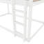 Lit superposé bas simple au-dessus de simple, lit superposé au sol avec échelle, lit superposé simple en bois massif pour enfants et enfants, blanc-1998449022