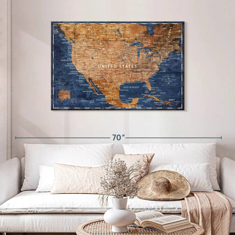 Brun et bleu, punaise Alvertia, 30" H x 45" W
